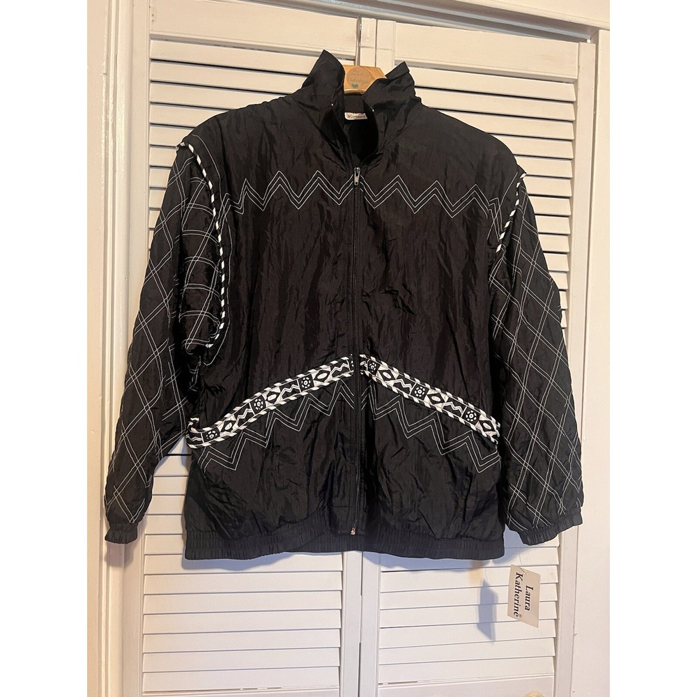 LAURA KATHERINE Women's Size Large L Track Jacket VINTAGE NEW Retro 90s Y2K‎